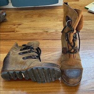 Sorel Brown Lace-Up Ankle Boots